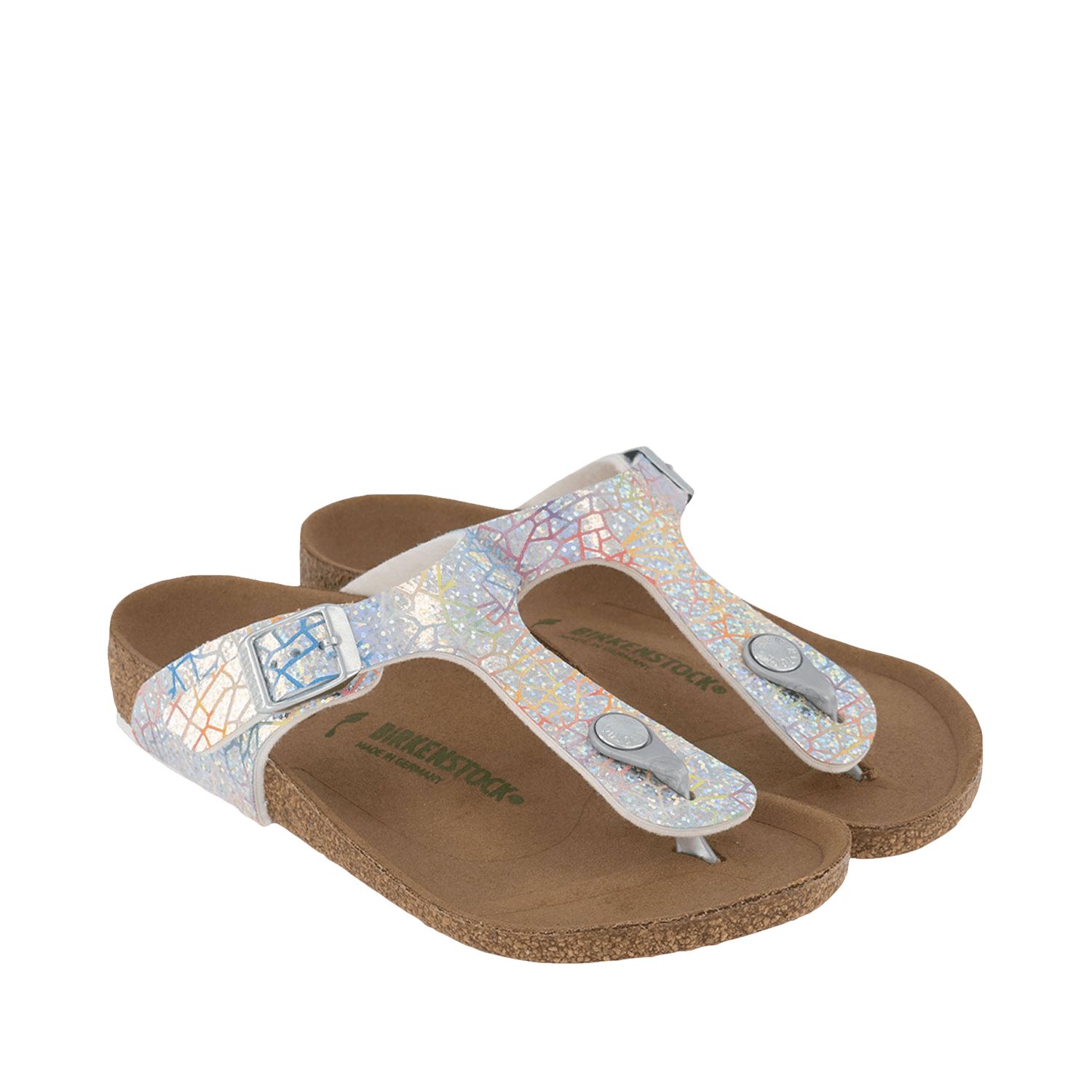 Birkenstock Kinder Meisjes Slippers Zilver Superstellar