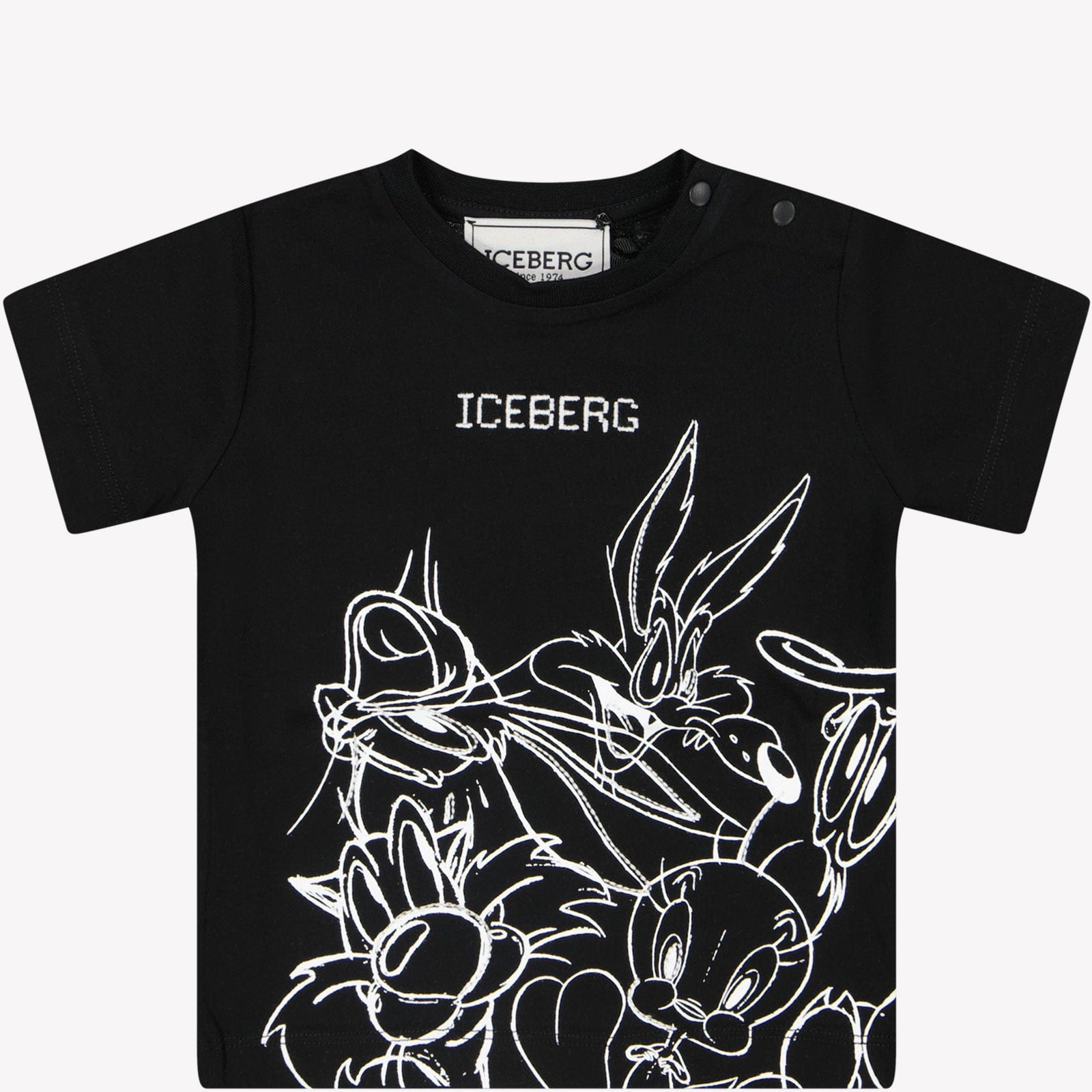 Iceberg Baby Jongens T-shirt Zwart 6 mnd