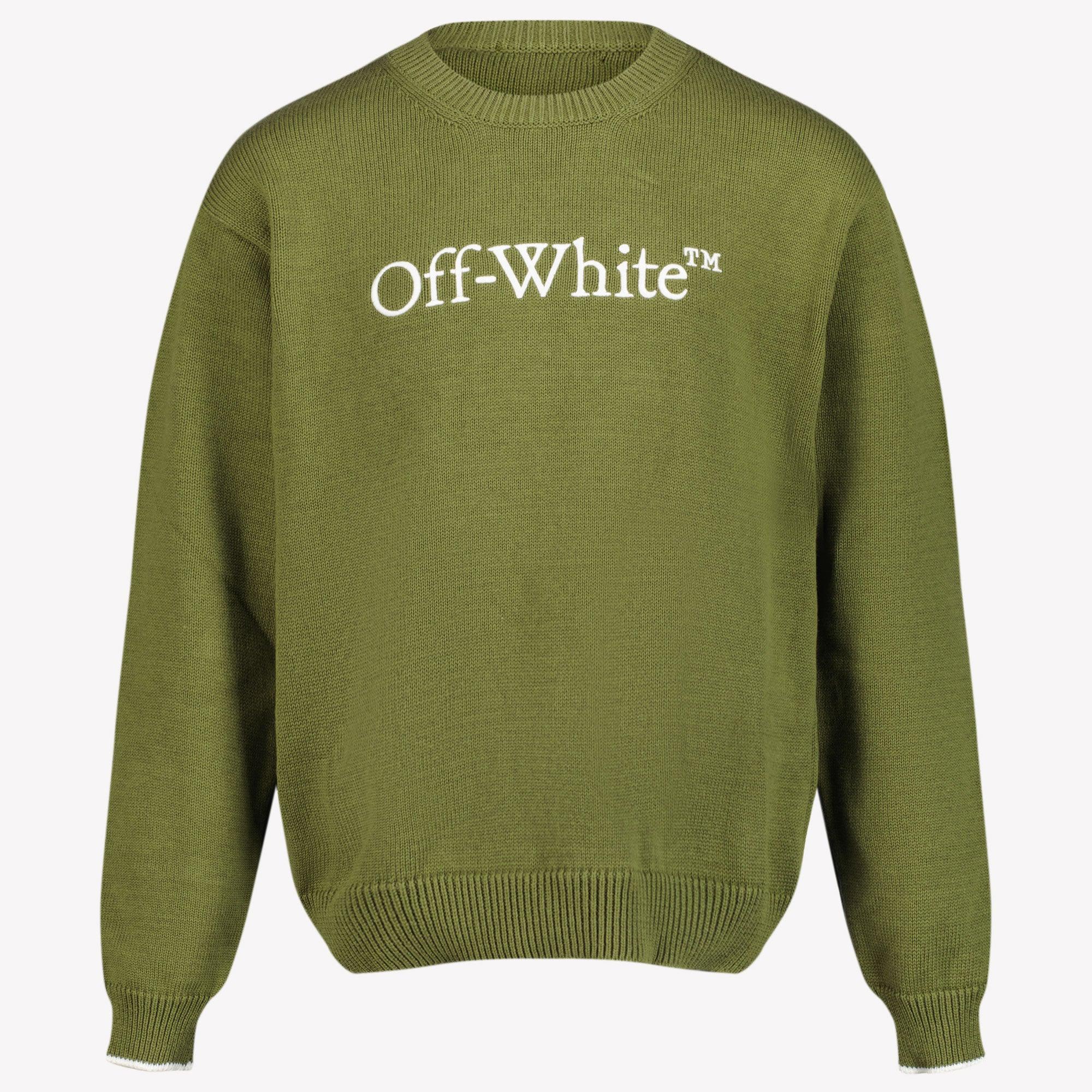 Off white Jongens Trui Olijf Groen Superstellar