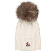 Moncler Kids Unisex Bonnet Off White