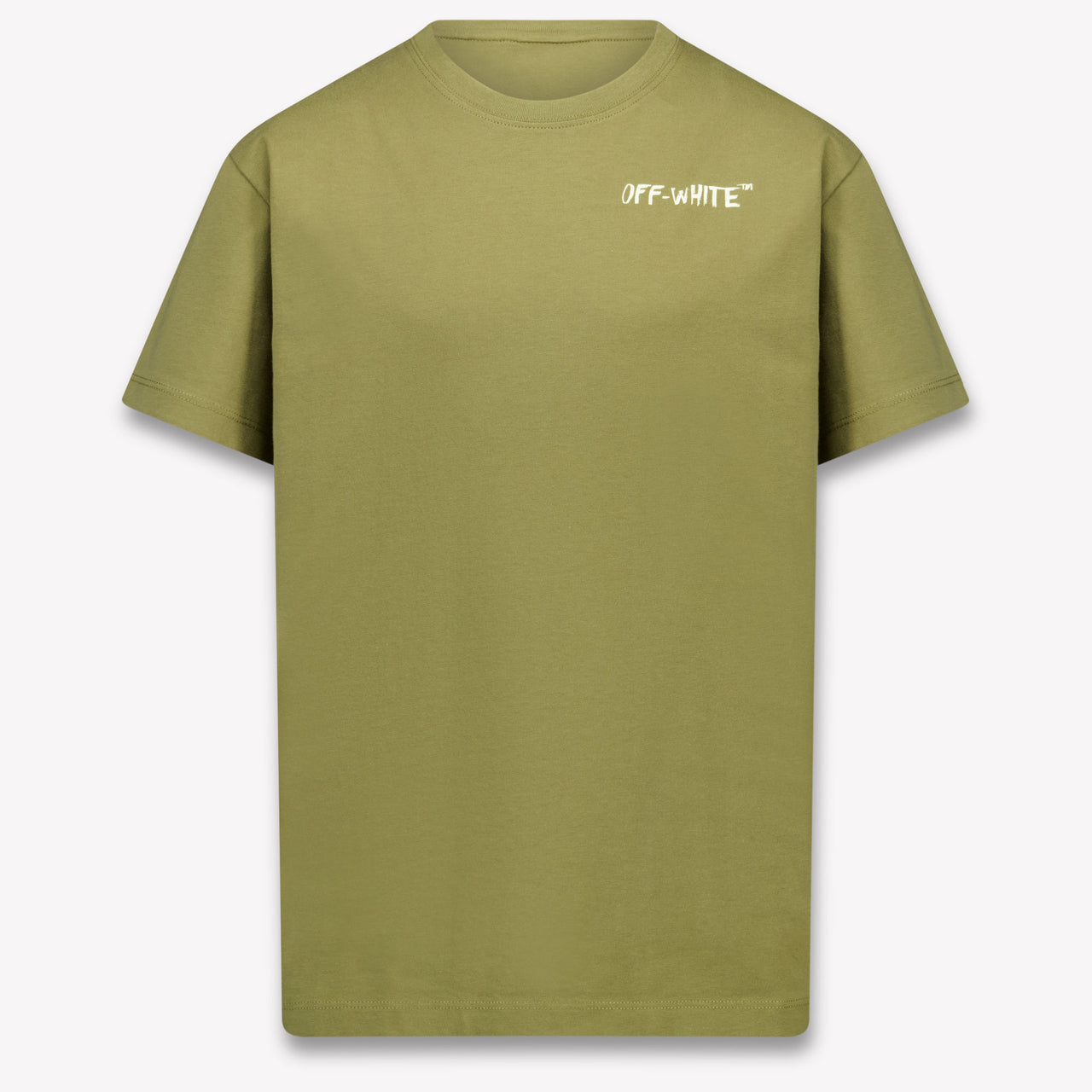 Off-White Kinder Jongens T-Shirt In Olijf Groen
