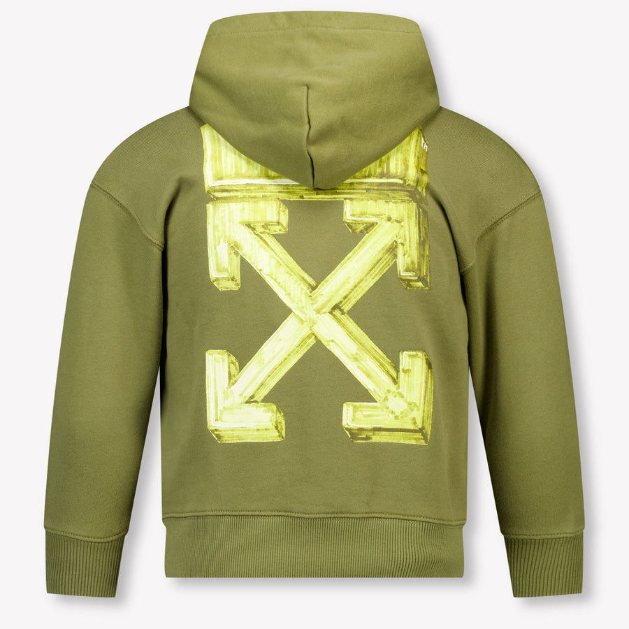 Off-White Kids Boys Sweater In Olive Green