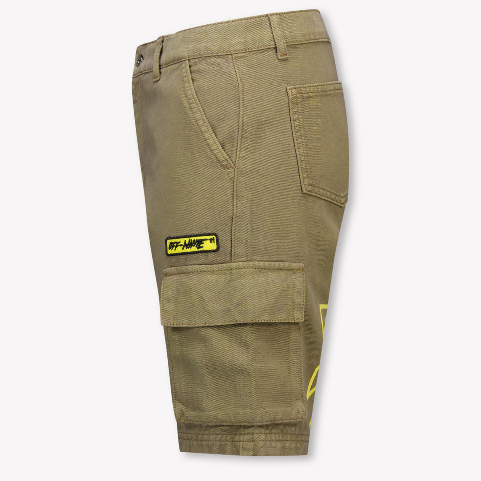 Off-White Kinder Jongens Shorts In Olijf Groen