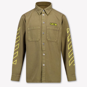Off-White Kids Boys Blouse In Olive Green