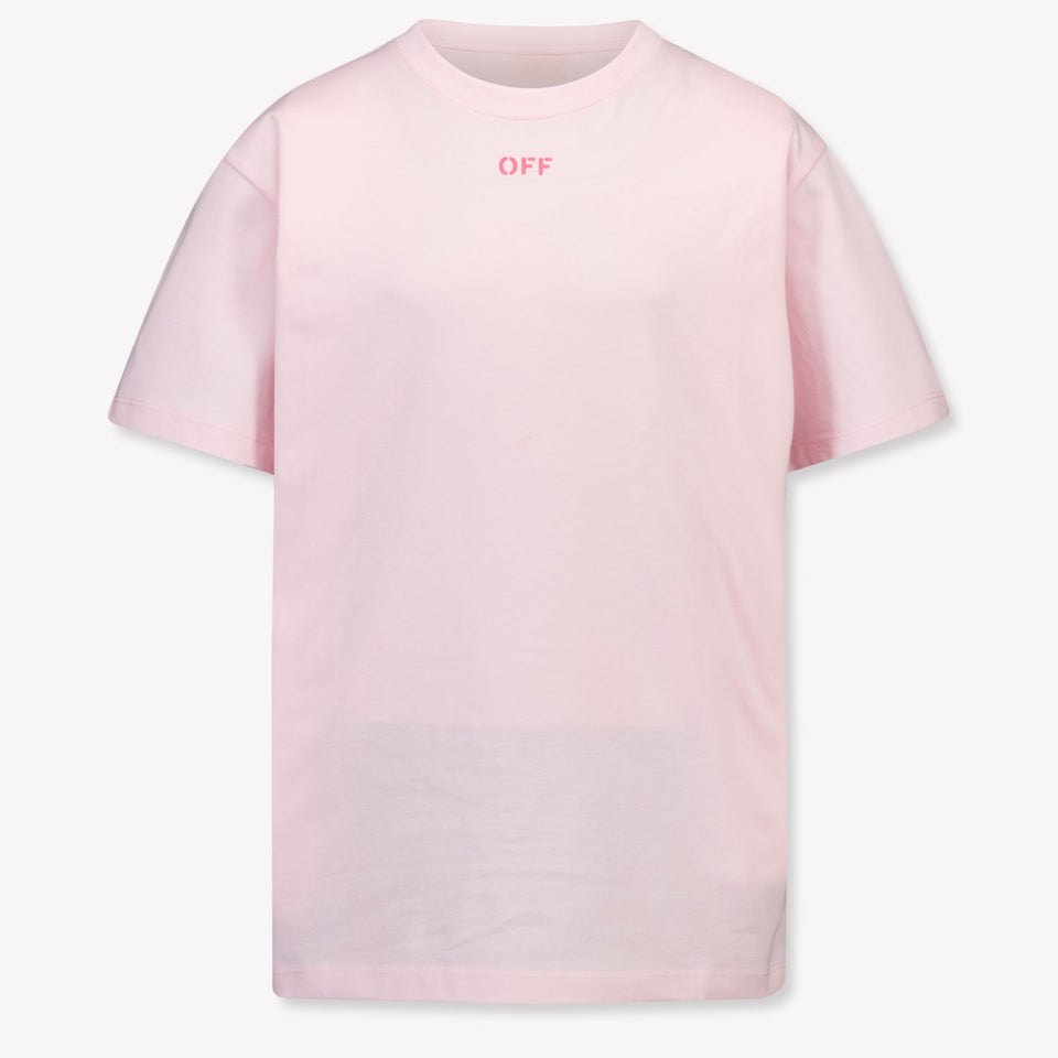 Off-White Kinder Meisjes T-Shirt In Licht Roze