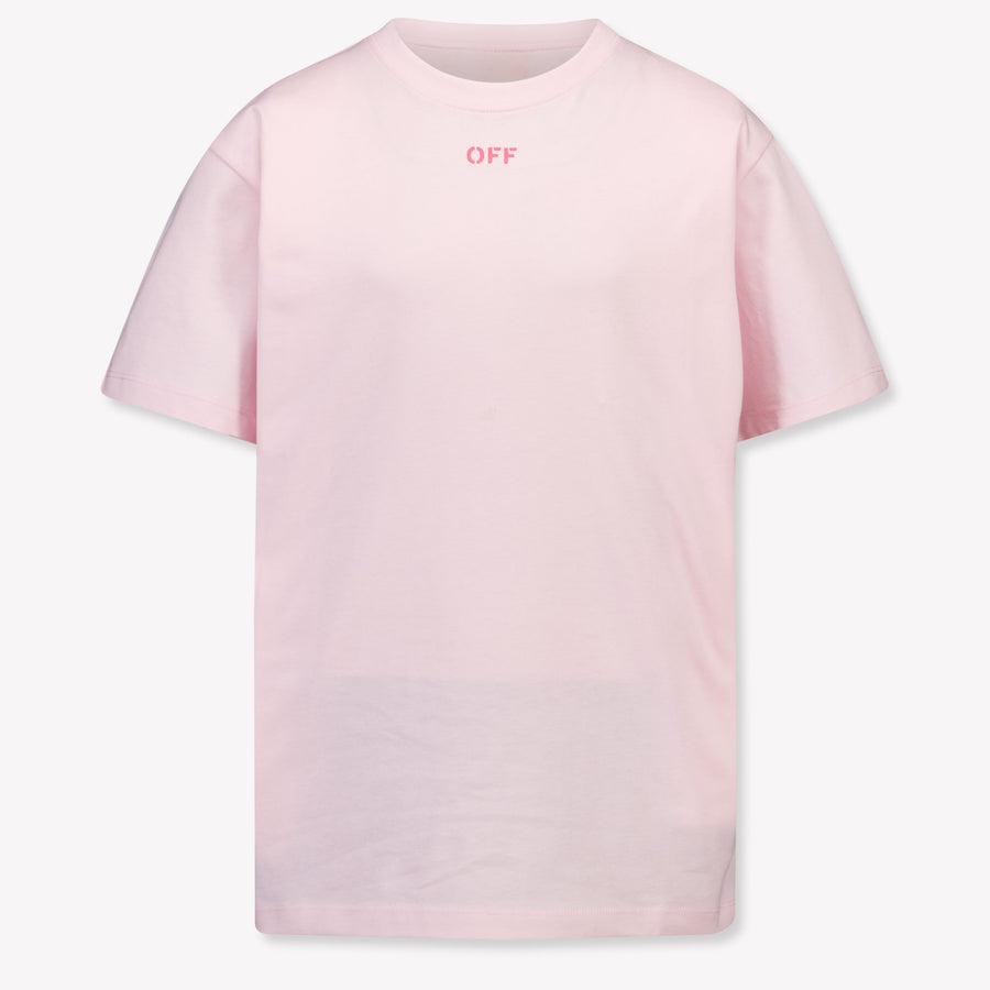 Off-White Kinder Meisjes T-Shirt In Licht Roze