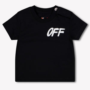 Off-White Baby Jongens T-Shirt In Zwart