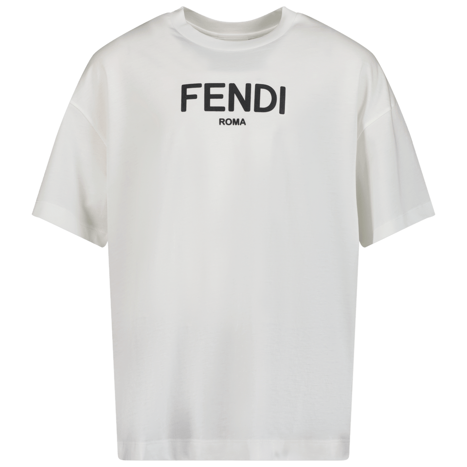 Fendi Kinder Unisex T-Shirt Wit 3Y