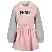 Fendi Kids Girls Dress Light Pink