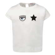 Chiara Ferragni Baby Meisjes T-Shirt Wit