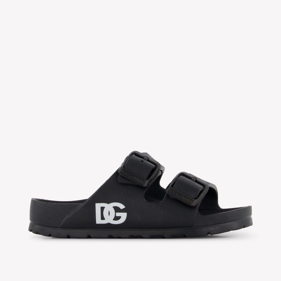 Dolce & Gabbana Kinder Jongens Slippers In Zwart
