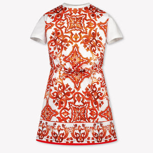 Dolce & Gabbana Kids Girls Dress In Orange