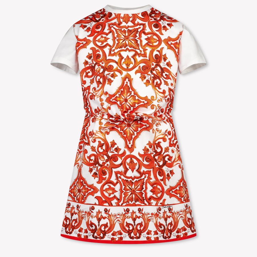 Dolce & Gabbana Kids Girls Dress In Orange