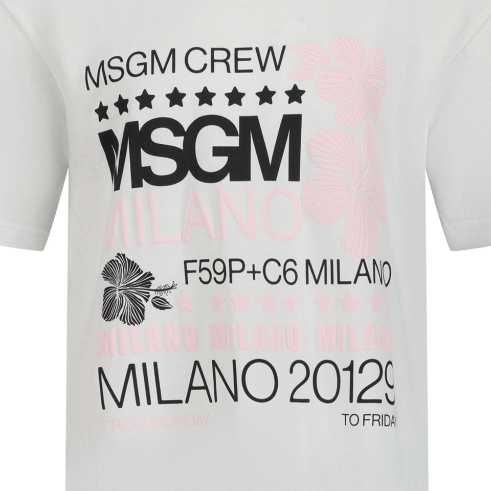 MSGM Kinder T-Shirt Wit