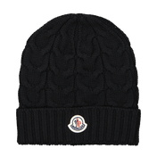 Moncler Kids Unisex Bonnet Black