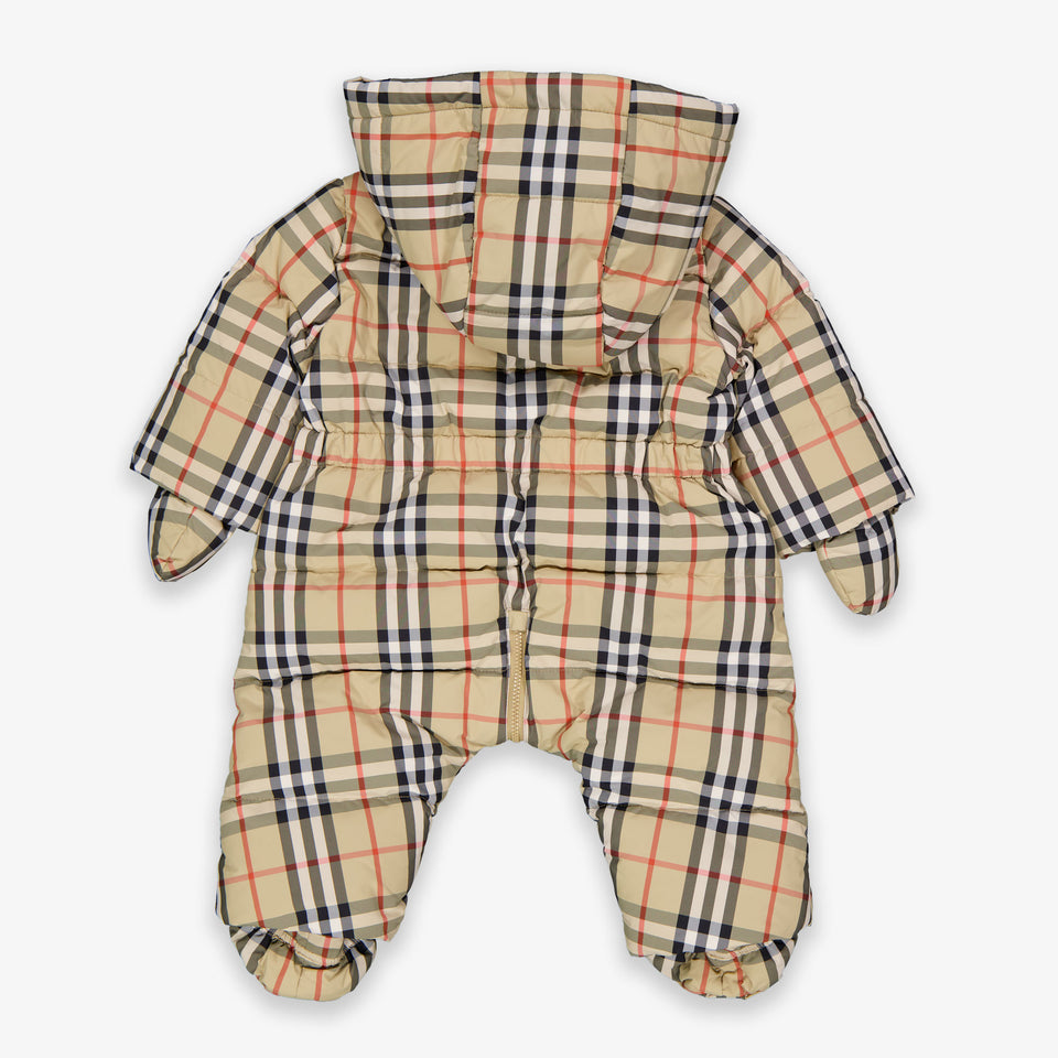 Burberry Harper Baby Unisex Ski Suits In Beige