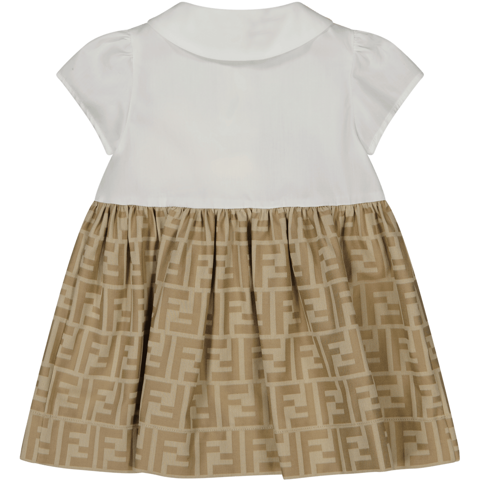 Fendi Baby Girls Dress In Beige