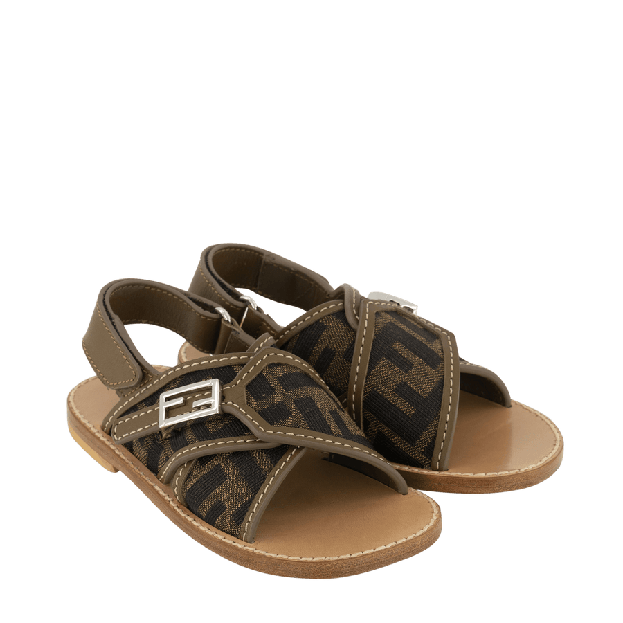 Fendi Boys Sandals Brown