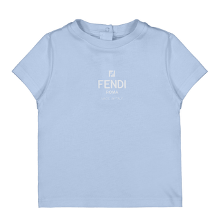 Fendi Baby Unisex T-Shirt Licht Blauw