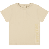 Balmain Baby Unisex T-Shirt Beige 6 mnd