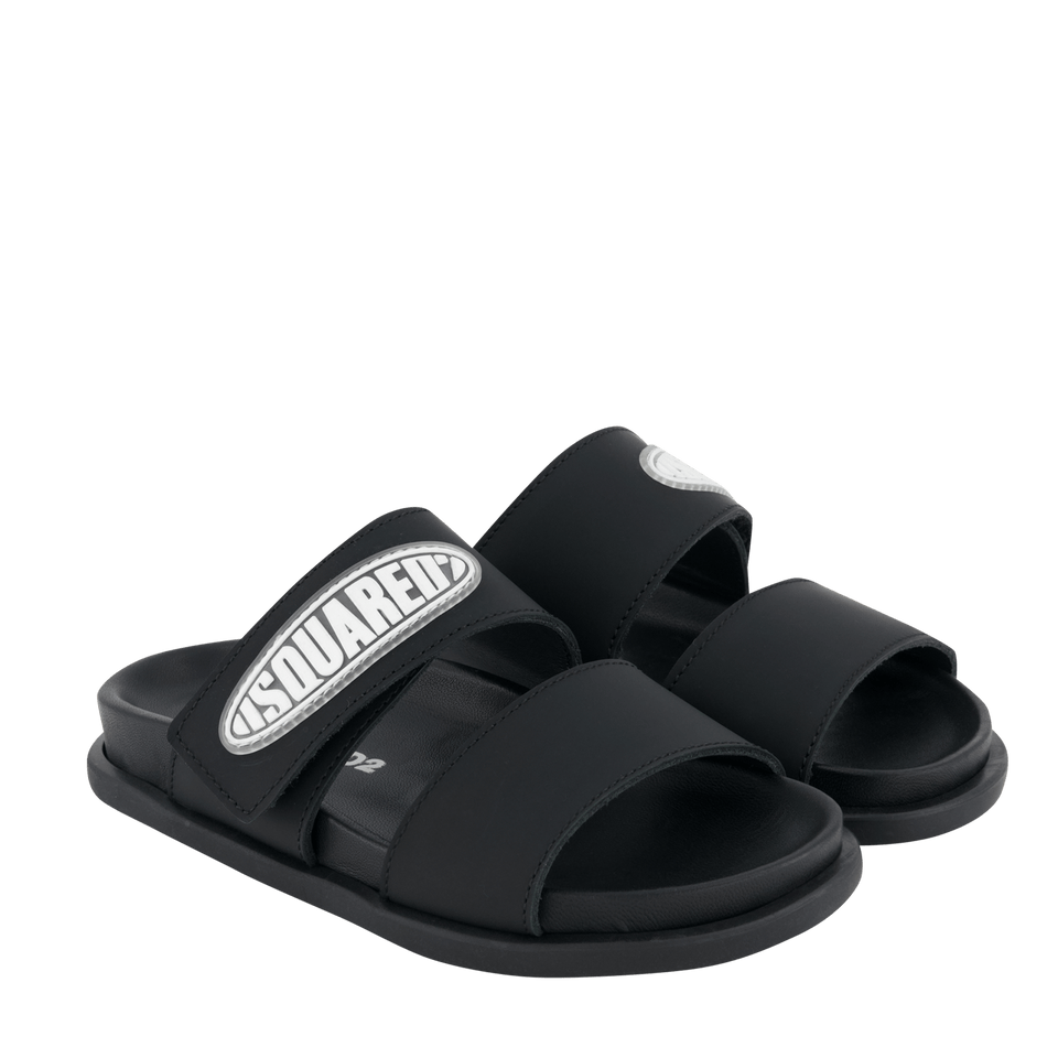 Dsquared2 Kinder Unisex Slippers Zwart