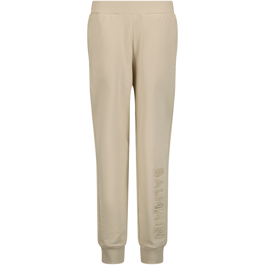 Balmain Kinder Unisex Broek Beige 4Y