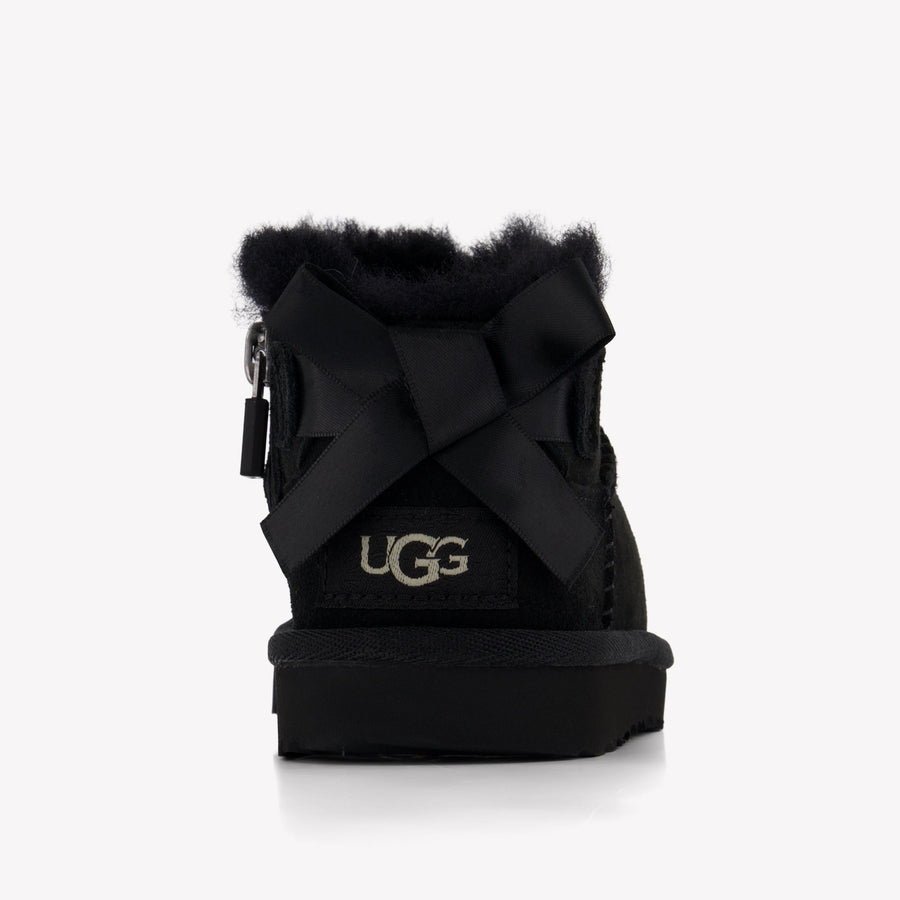 UGG Ultra Mini Bailey Bow Kids Girls Boots In Black