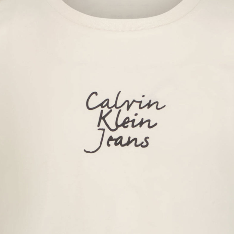 Calvin Klein Kinder Meisjes T-Shirt In Off White