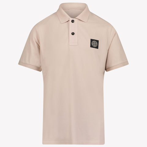 Stone Island Kids Boys Polo in Light Pink