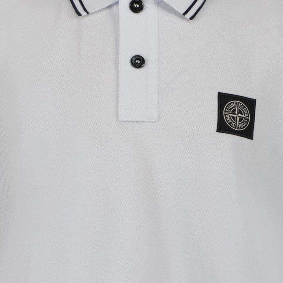 Stone Island Kids Boys Polo in White