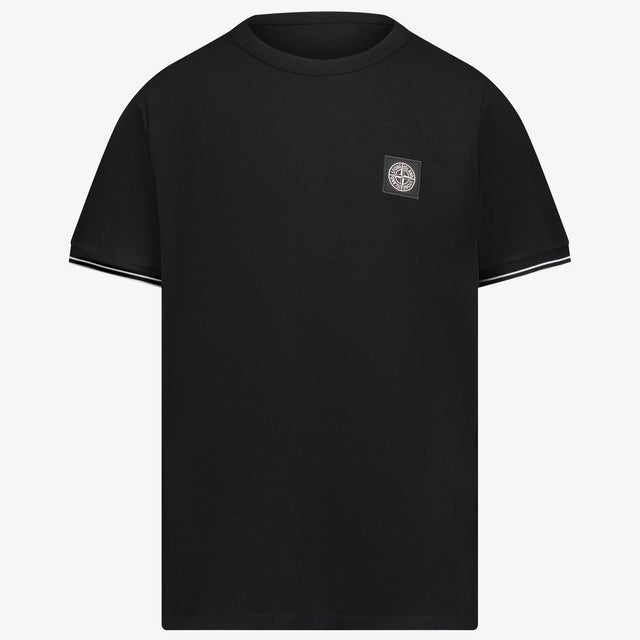 Stone Island Kinder Jongens T-Shirt In Zwart