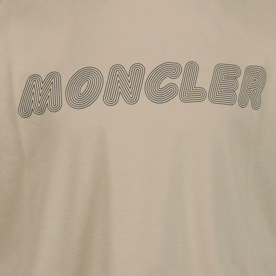 Moncler Kids Boys in T-Shirt Beige