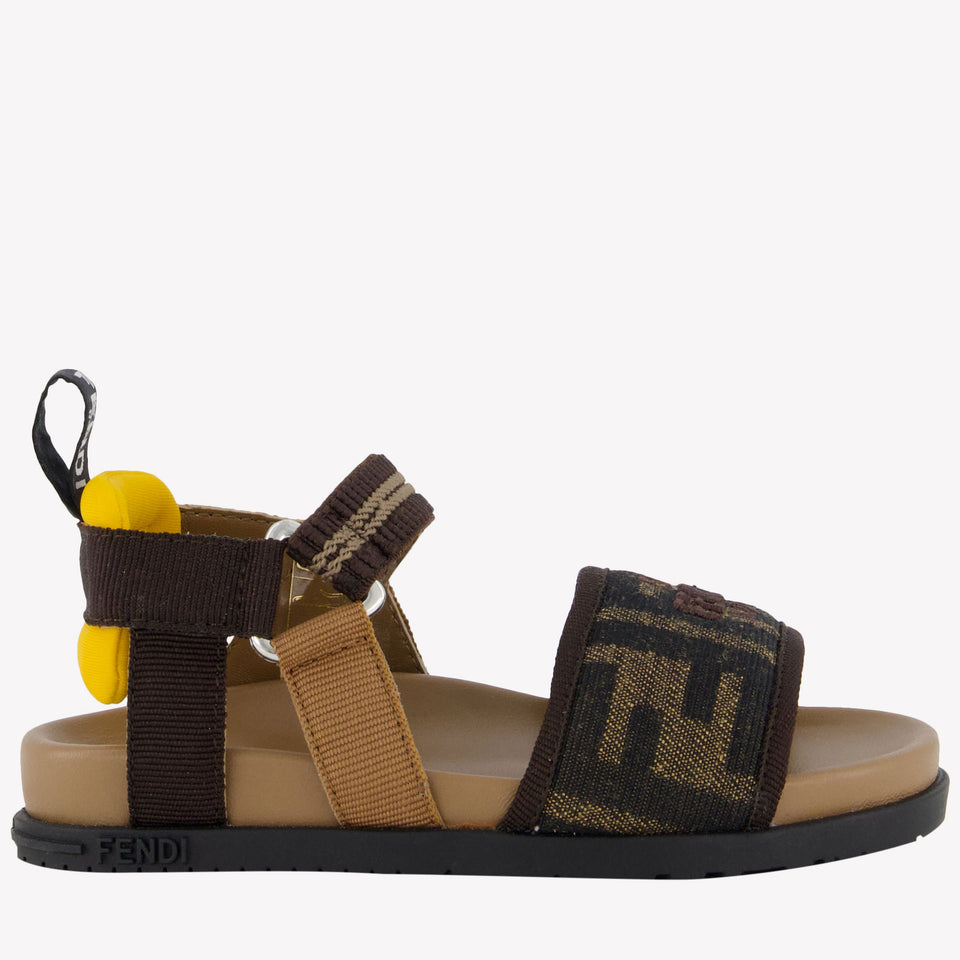 Fendi Unisex Sandalen In Bruin