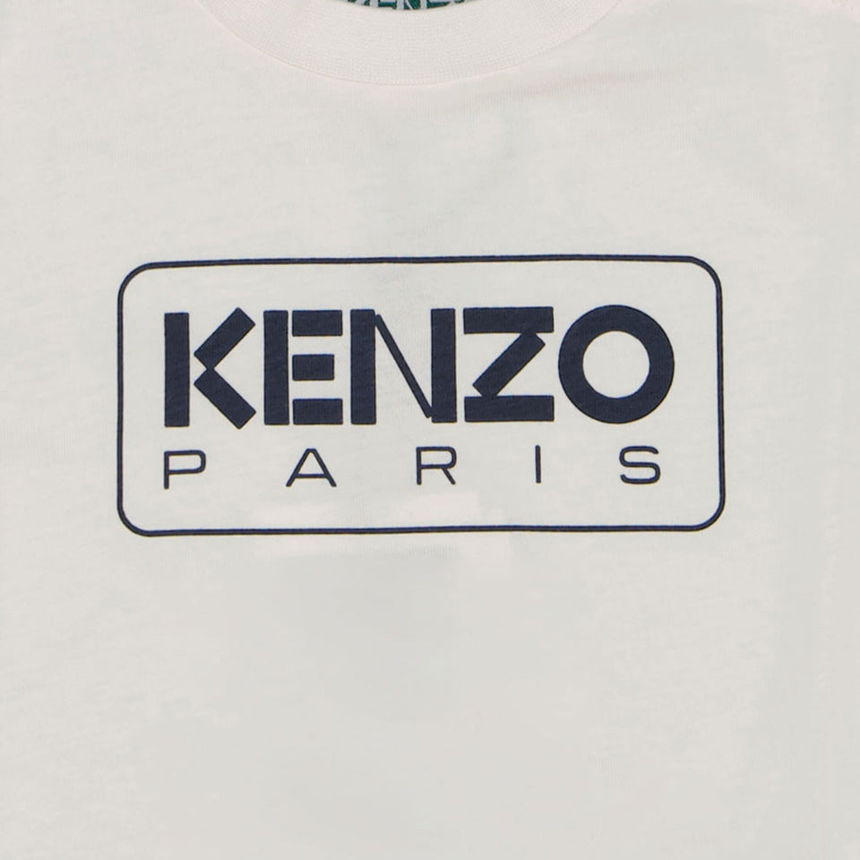 Kenzo Kids Baby Jongens T-Shirt In Off White