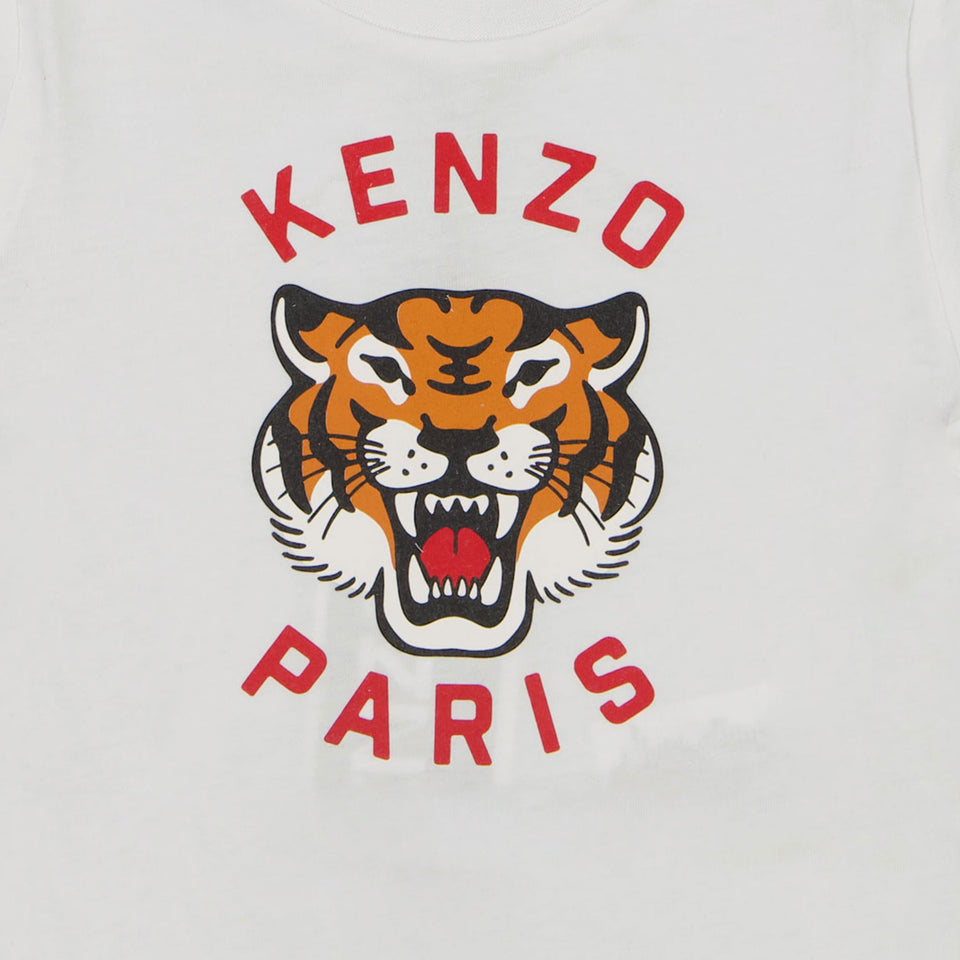 Kenzo Kids Baby Jongens T-Shirt In Wit