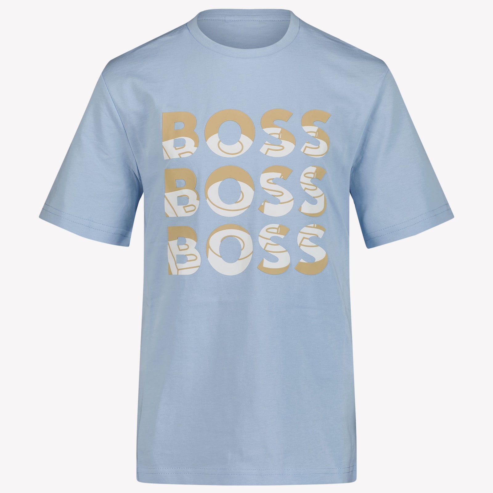 Boss Kinder Jongens T-Shirt In Licht Blauw