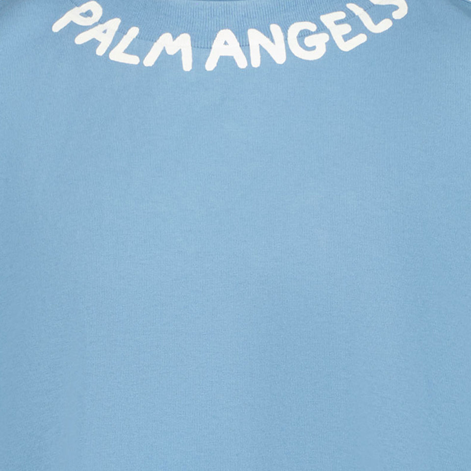 Palm Angels Kinder Jongens T-Shirt In Blauw