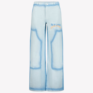 Palm Angels Kids Boys  Trousers Light Blue