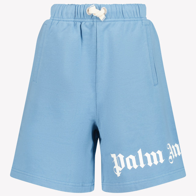 Palm Angels Kids Boys Shorts In Light Blue