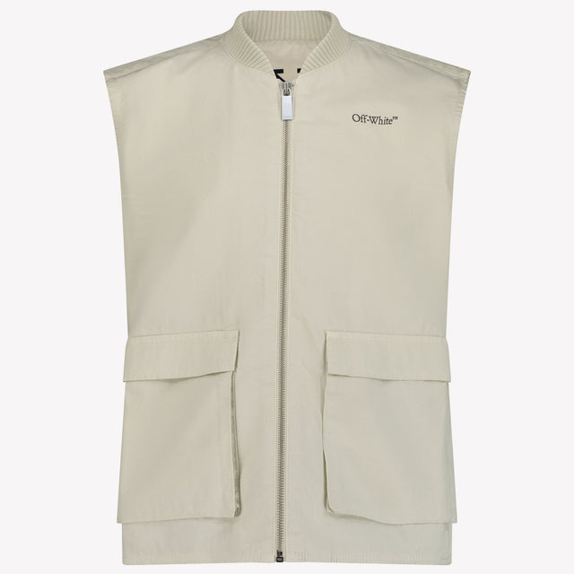 Off-White Kids Boys Bodywarmer In Light Gray