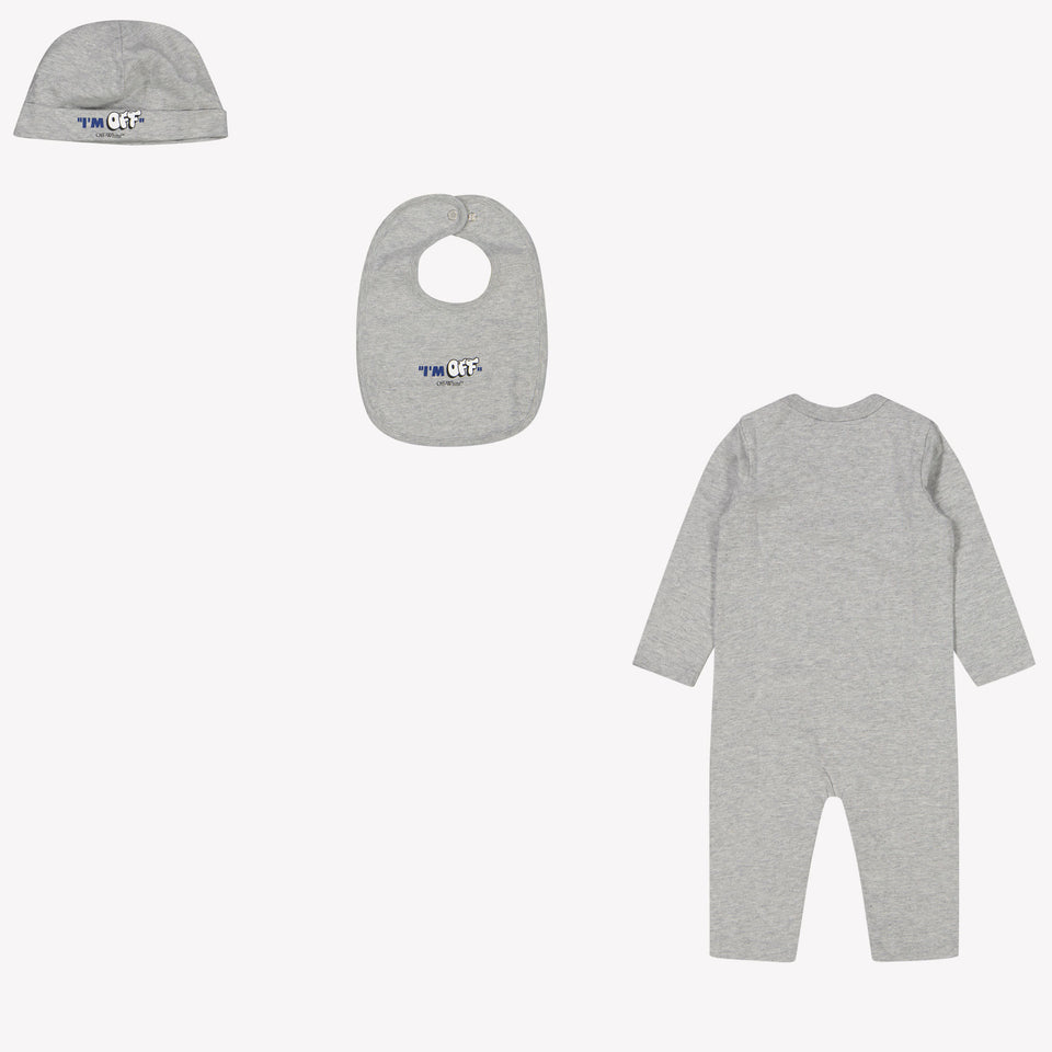 Off-White Baby Boys Playsuit In Gray