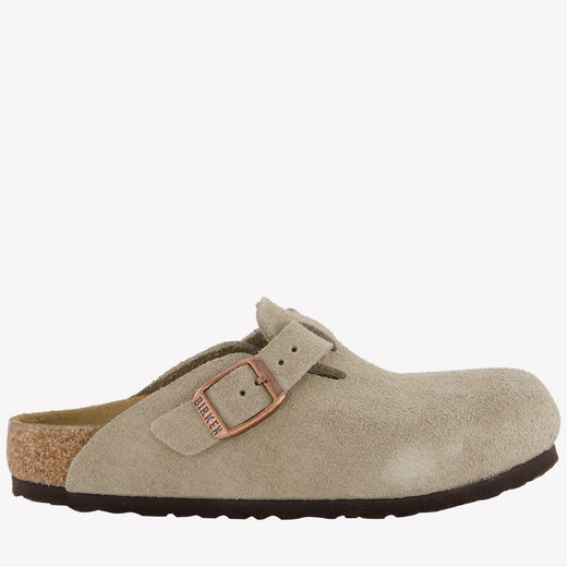 Birkenstock Boston Unisex Slippers In Taupe