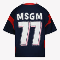 MSGM Kids Girls  T-Shirt Navy