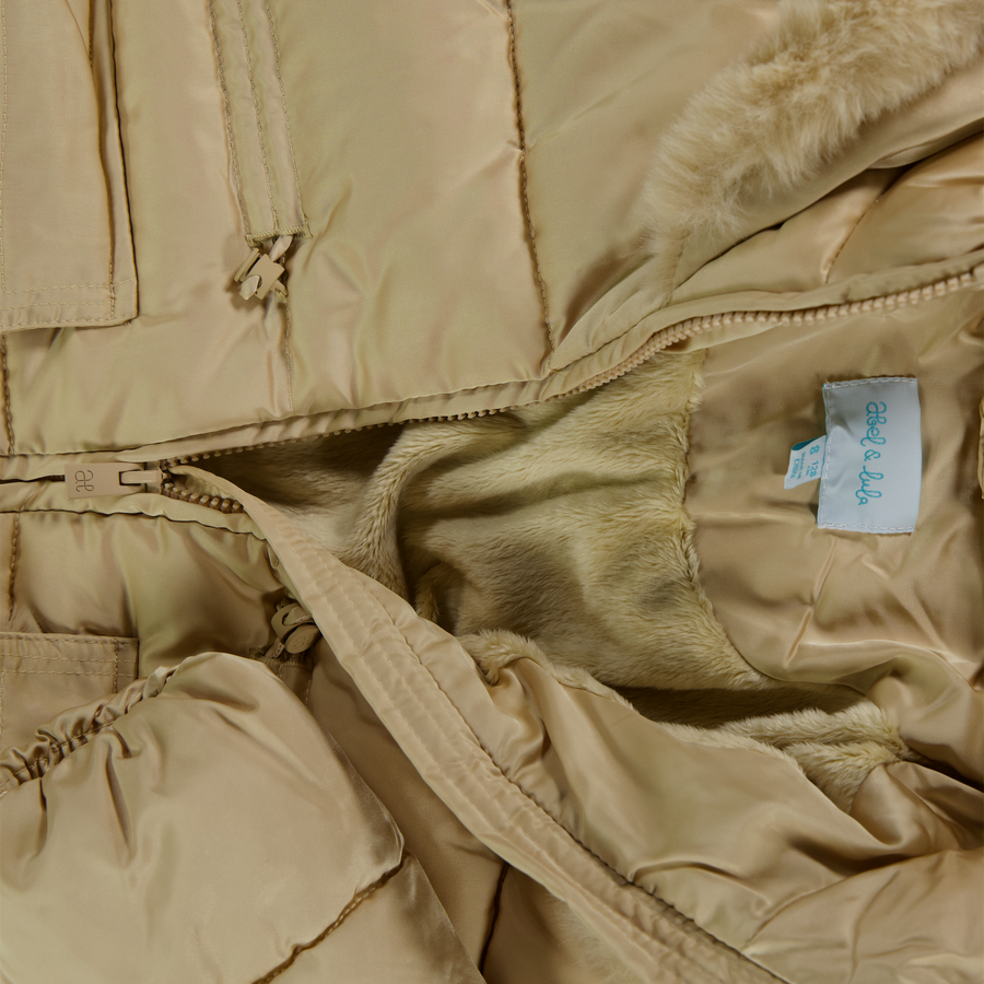 Abel & Lula Kids Girls Winter Coat  Beige