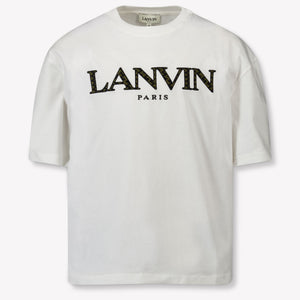Lanvin Kids Unisex T-Shirt In OffWhite