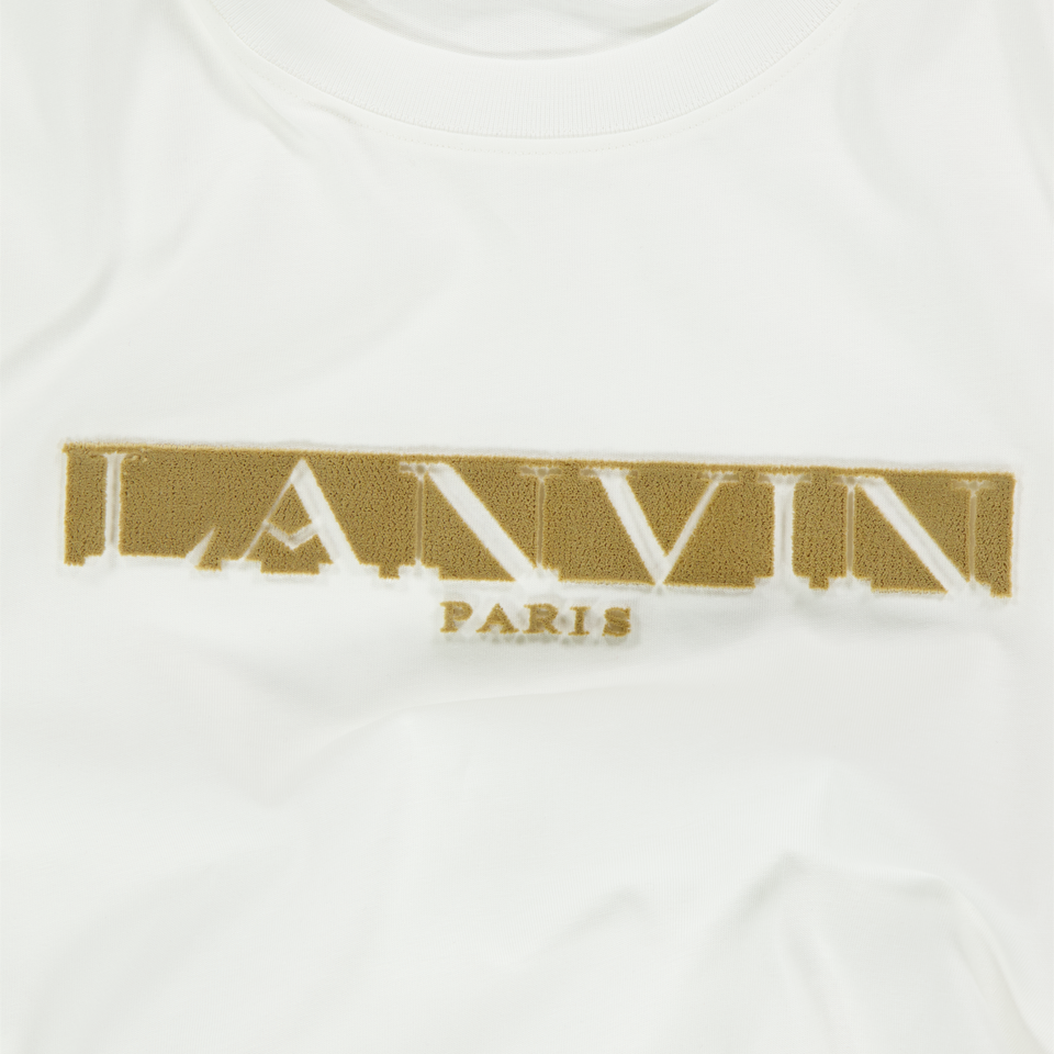 Lanvin Kids Unisex T-Shirt In OffWhite