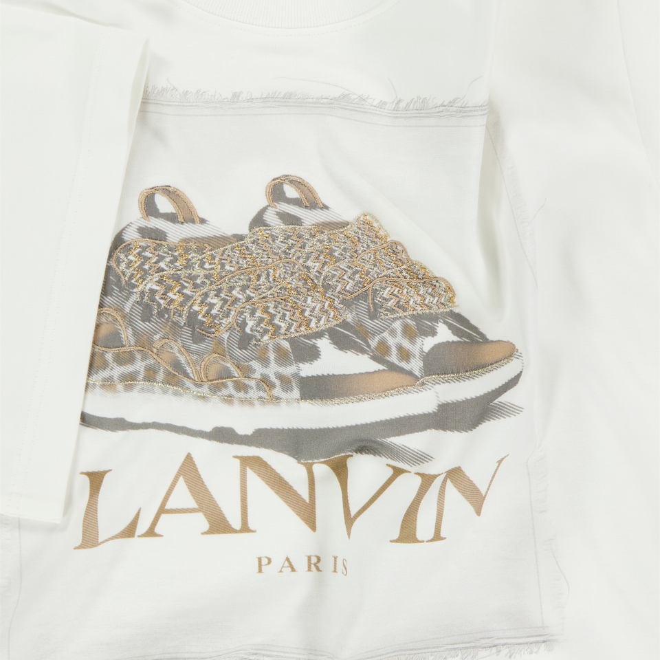 Lanvin Kinder Meisjes T-Shirt In Off White