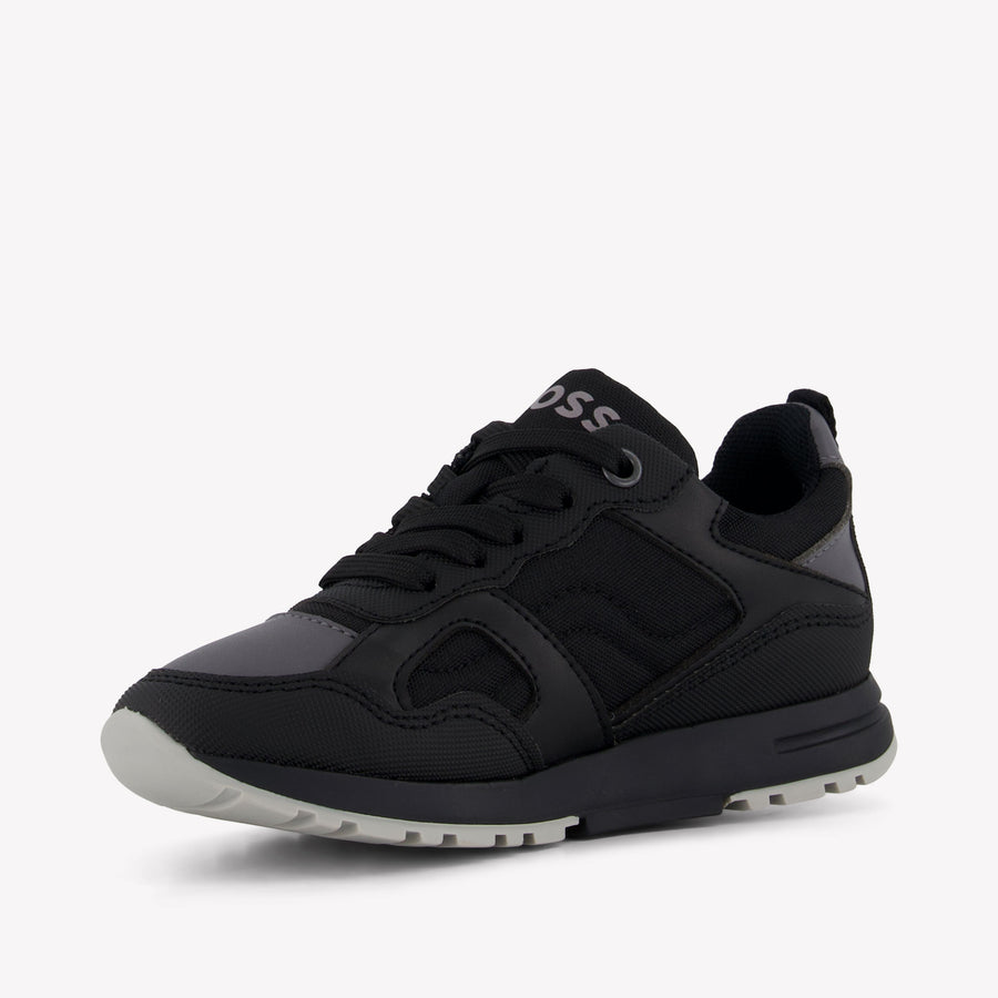Boss Jongens Sneakers In Zwart