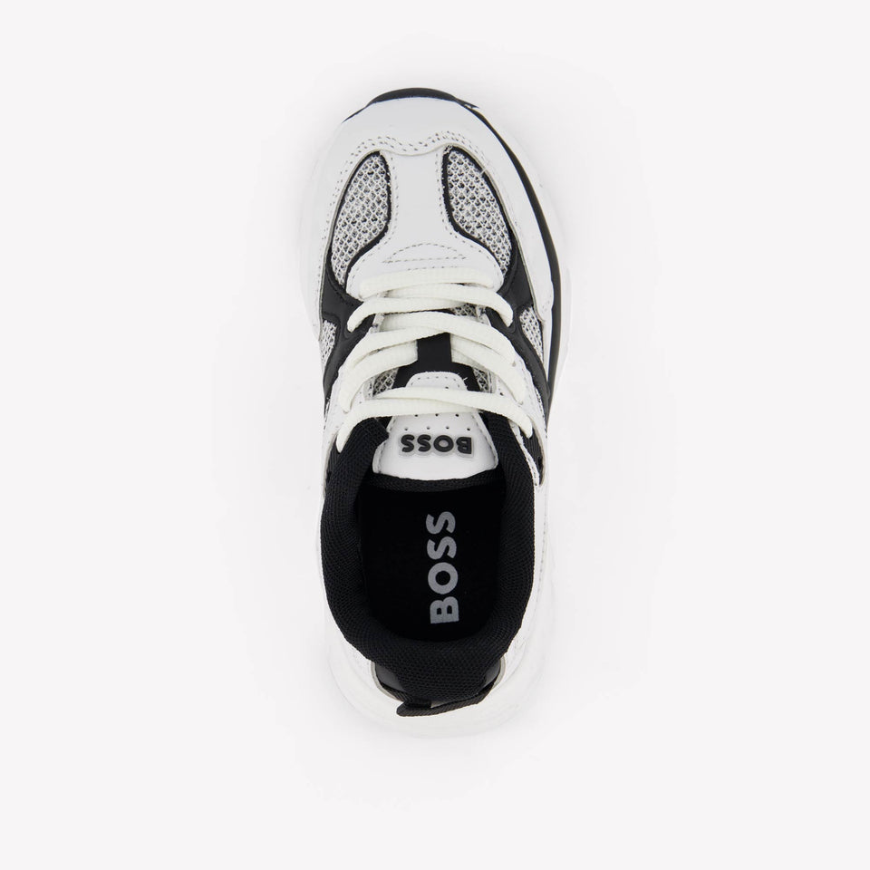 Boss Jongens Sneakers In Wit