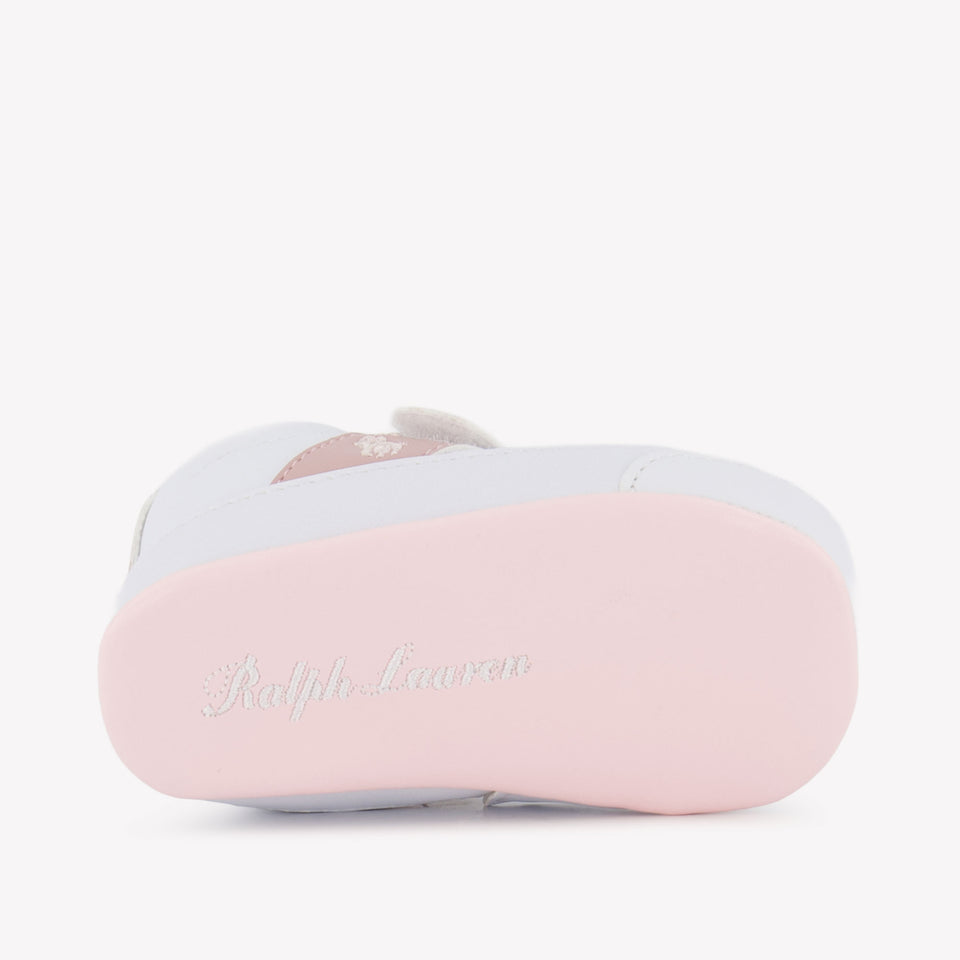 Ralph Lauren Ryley Ps Layette Baby Meisjes Sneakers In Wit